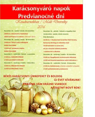 Predvianočné dni Malé Dvorníky